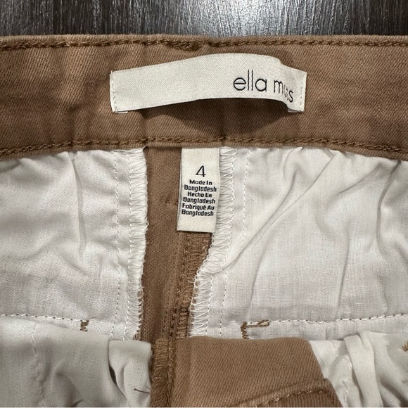 Ella Moss Wide Leg High Waisted Cropped Pants Tan Size 4 Preppy Academia NWOT - Picture 6 of 12